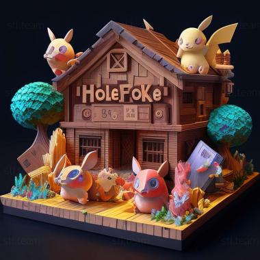 3D модель Вечірка Pok BLOCK Sing Pokmon Trick House (STL)